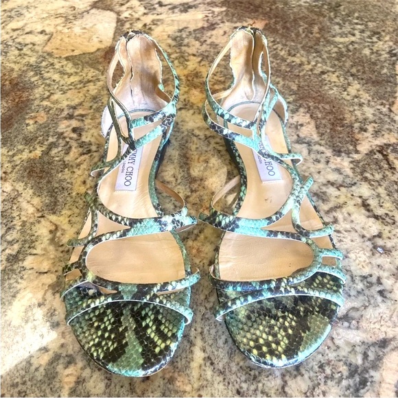 JIMMY CHOO Python strappy sandals size 39.5 9 9.5 - Picture 13 of 13